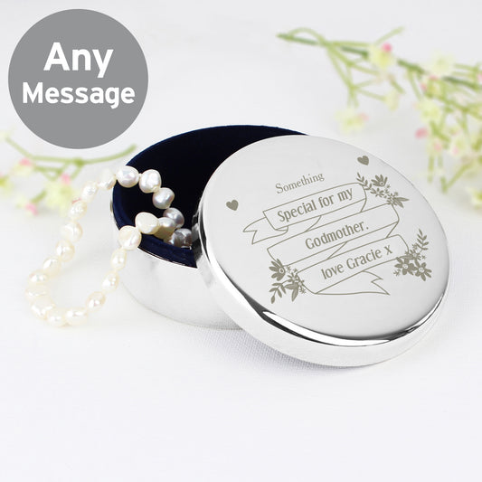 Personalised Garden Bloom Round Trinket Box - MK&JD Gifts