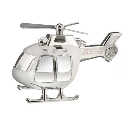 Personalised Helicopter Money Box - MK&JD Gifts