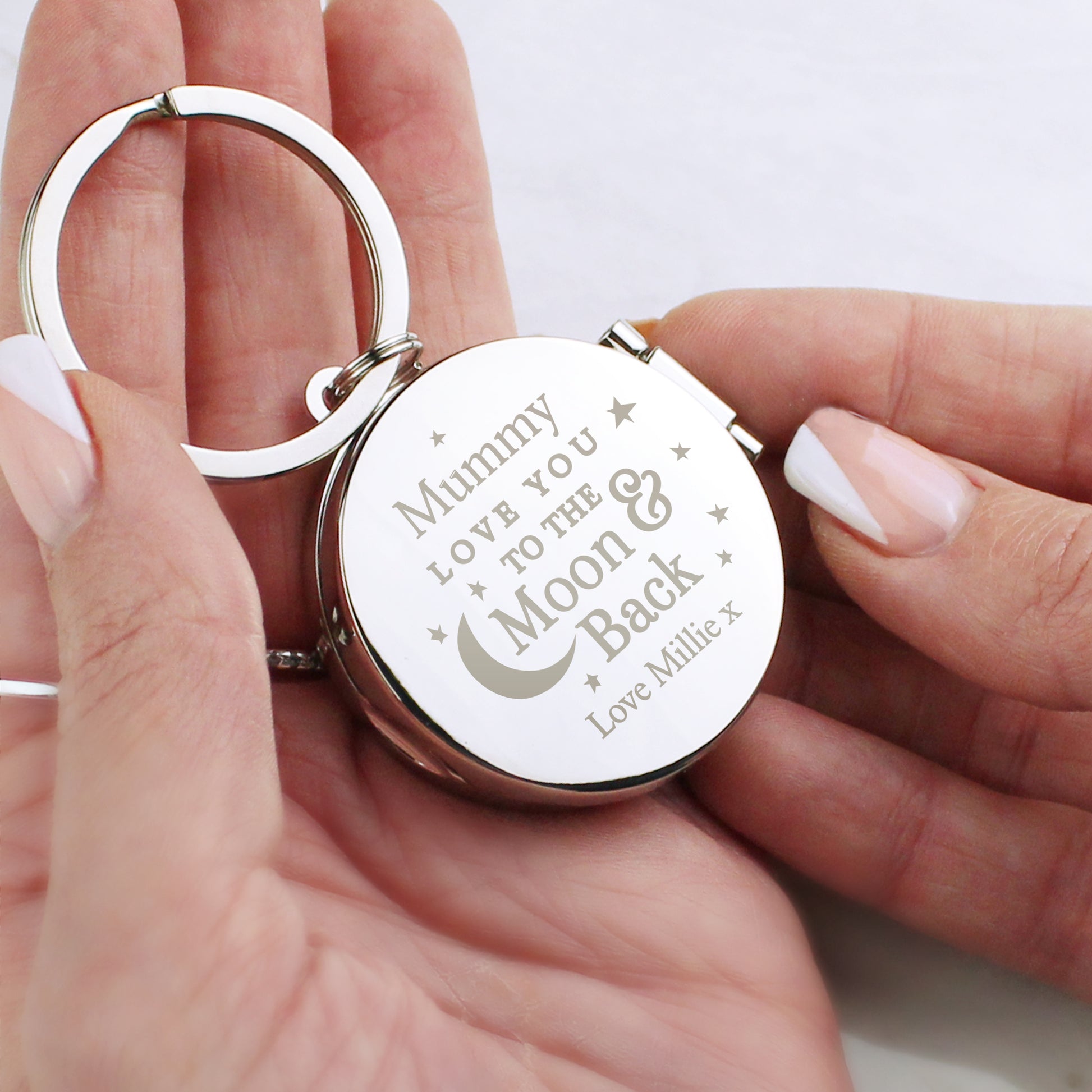 Personalised To the Moon and Back...Photo Keyring - MK&JD Gifts