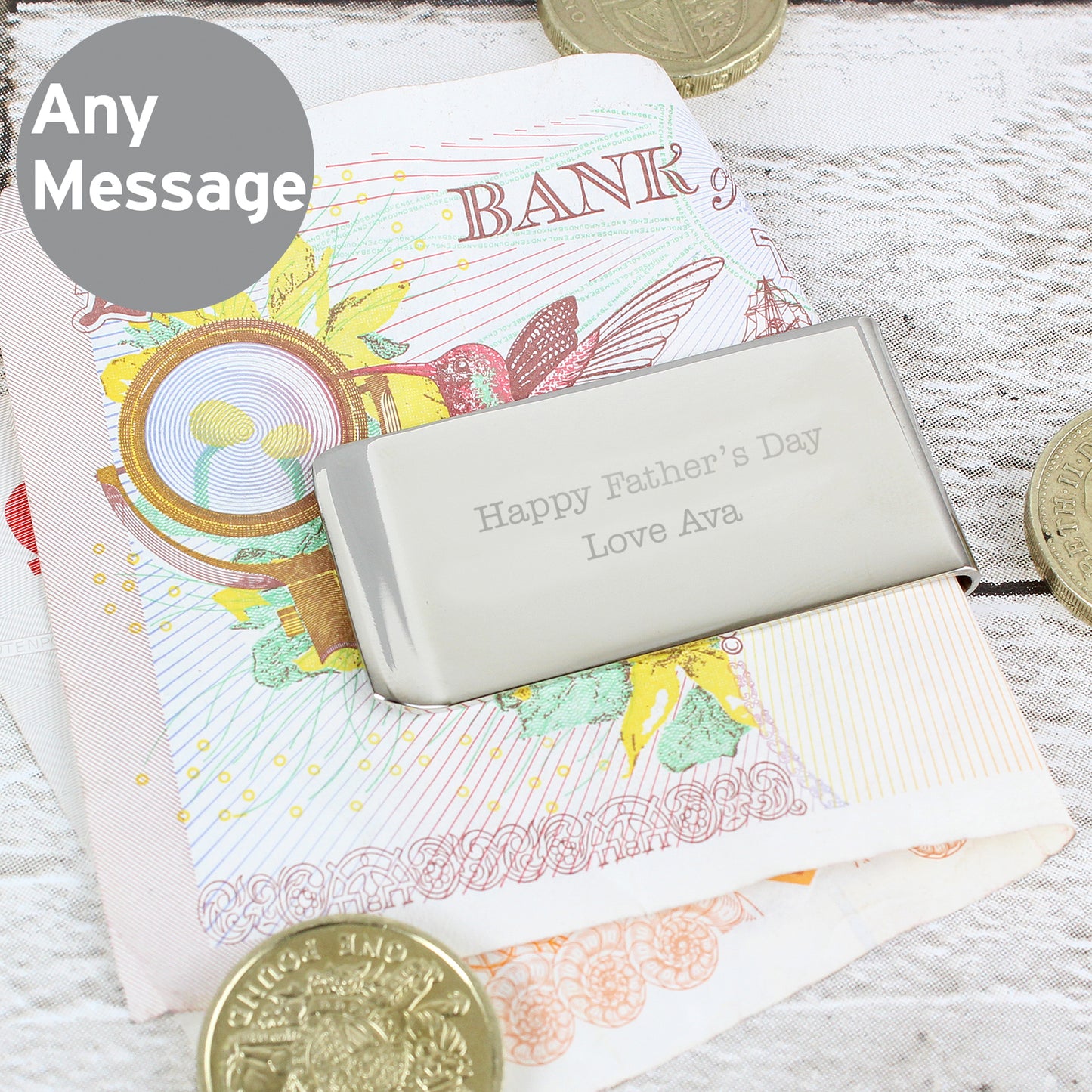 Personalised Any Message Money Clip - MK&JD Gifts