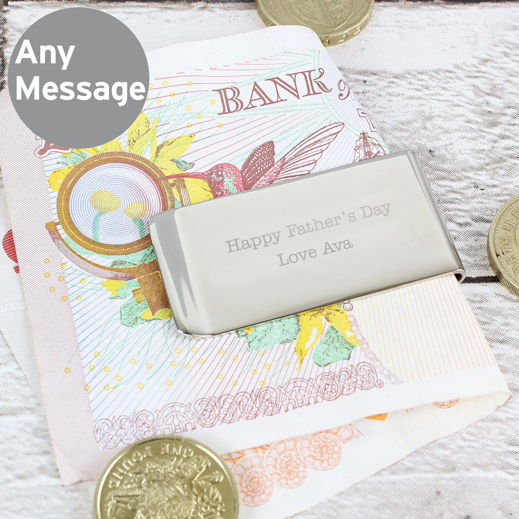Personalised Any Message Money Clip - MK&JD Gifts