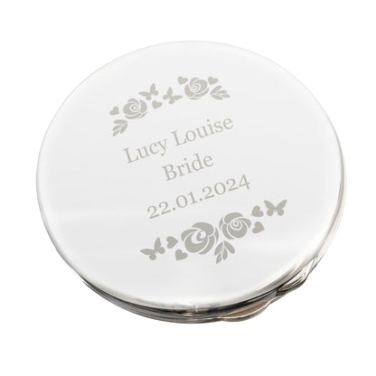 Personalised Vintage Rose Compact Mirror - MK&JD Gifts