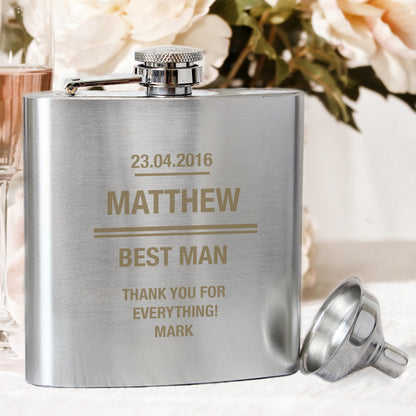 Personalised Any Message Stainless Steel Hip Flask - MK&JD Gifts