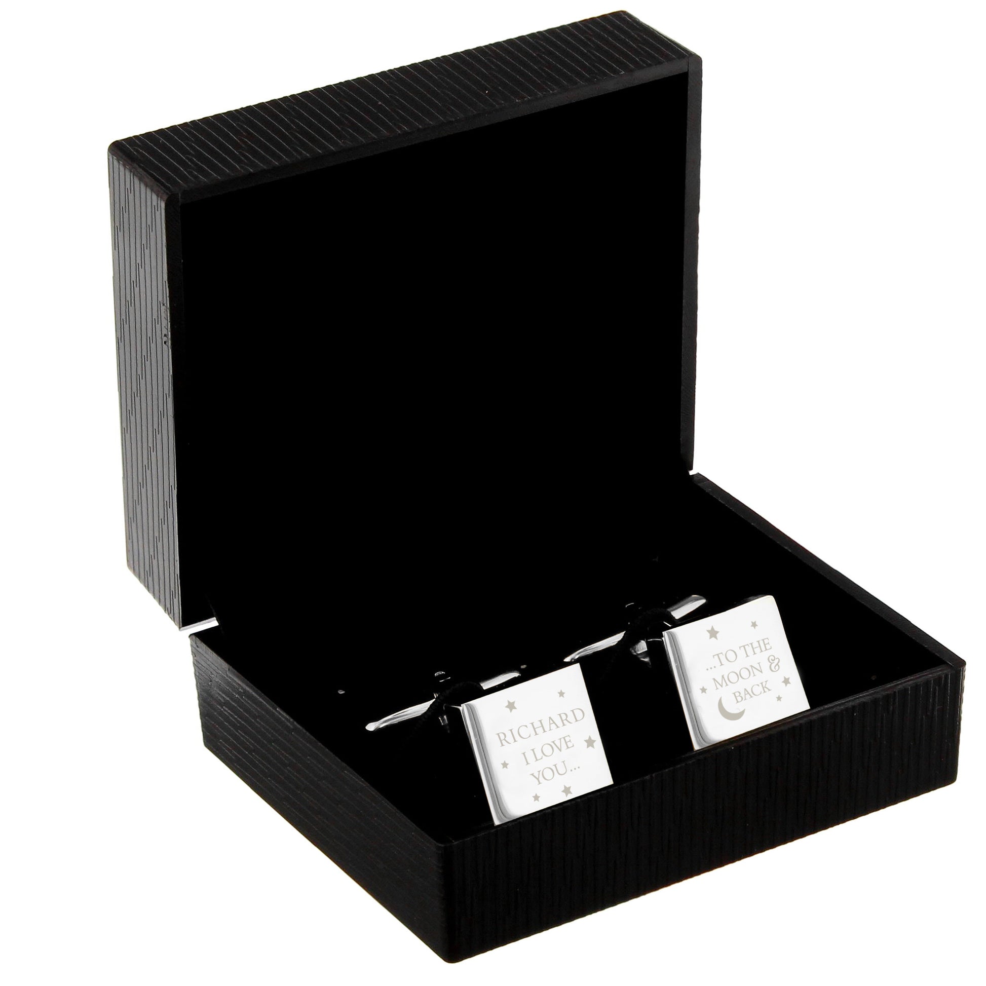 Personalised To the Moon and Back Square Cufflinks - MK&JD Gifts