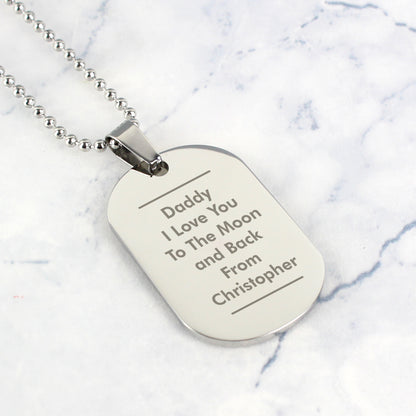 Personalised Classic Stainless Steel Dog Tag Necklace - MK&JD Gifts