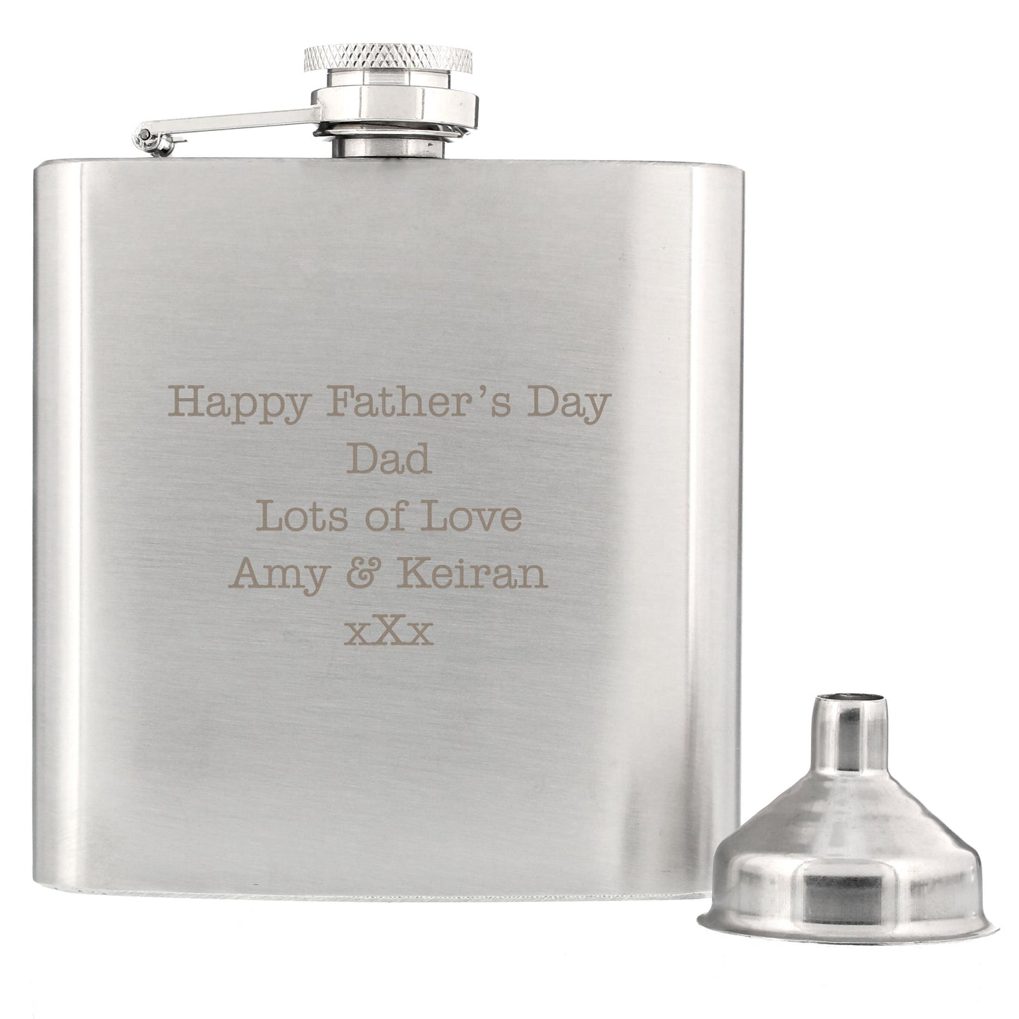 Personalised Any Message Stainless Steel Hip Flask - MK&JD Gifts
