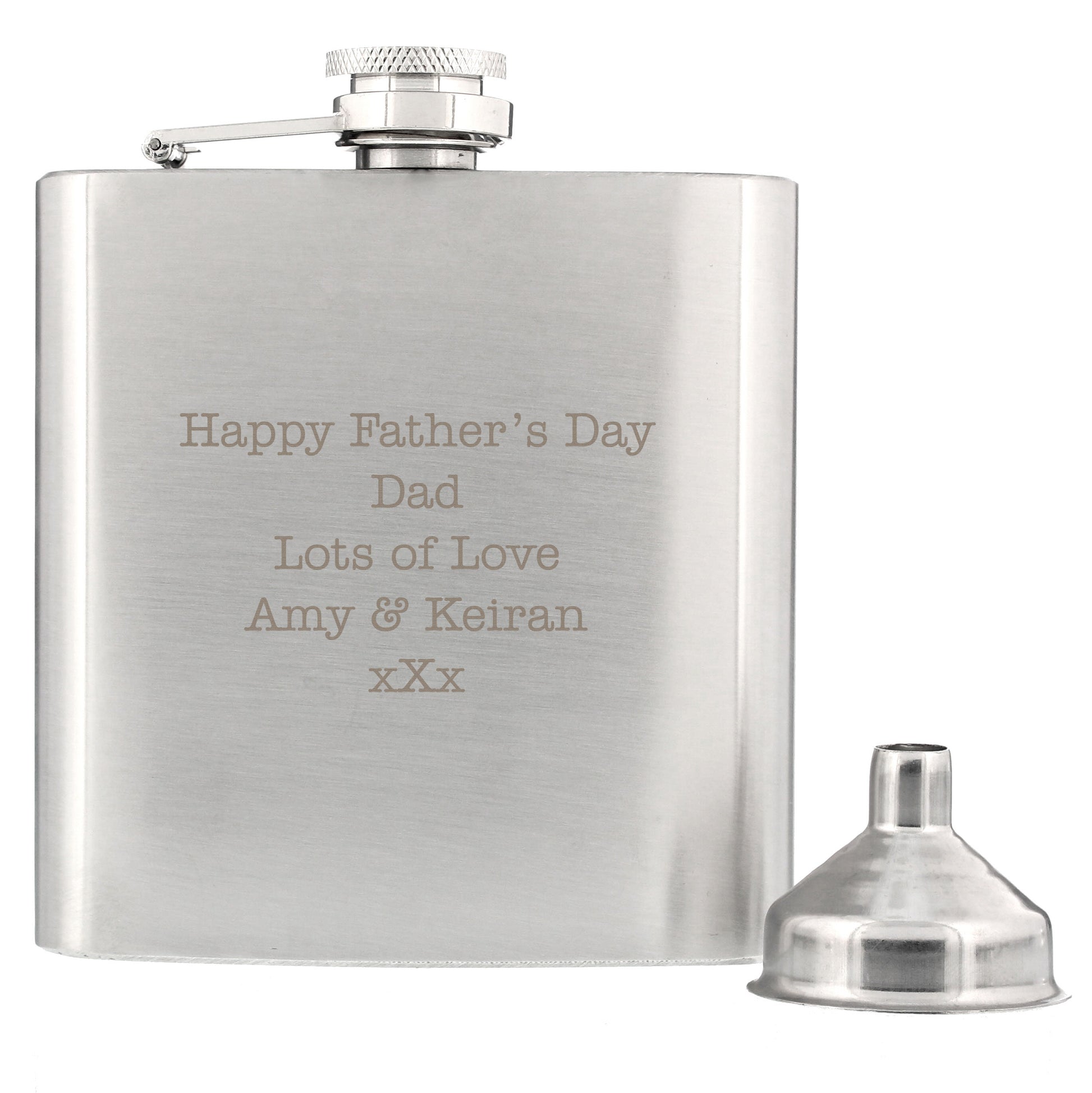 Personalised Any Message Stainless Steel Hip Flask - MK&JD Gifts