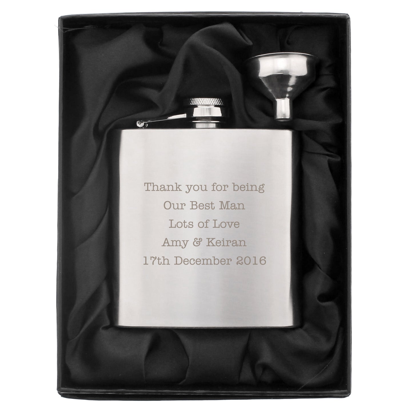Personalised Any Message Stainless Steel Hip Flask - MK&JD Gifts