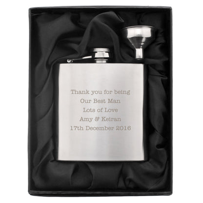 Personalised Any Message Stainless Steel Hip Flask - MK&JD Gifts