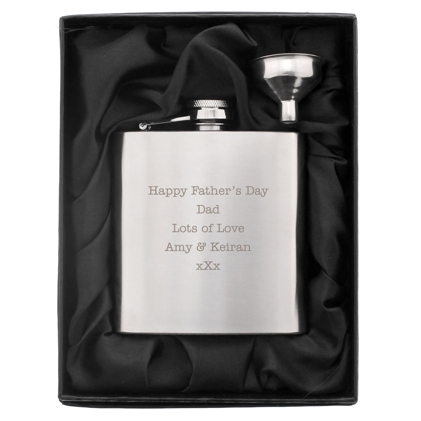 Personalised Any Message Stainless Steel Hip Flask - MK&JD Gifts