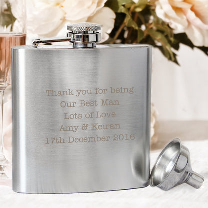 Personalised Any Message Stainless Steel Hip Flask - MK&JD Gifts