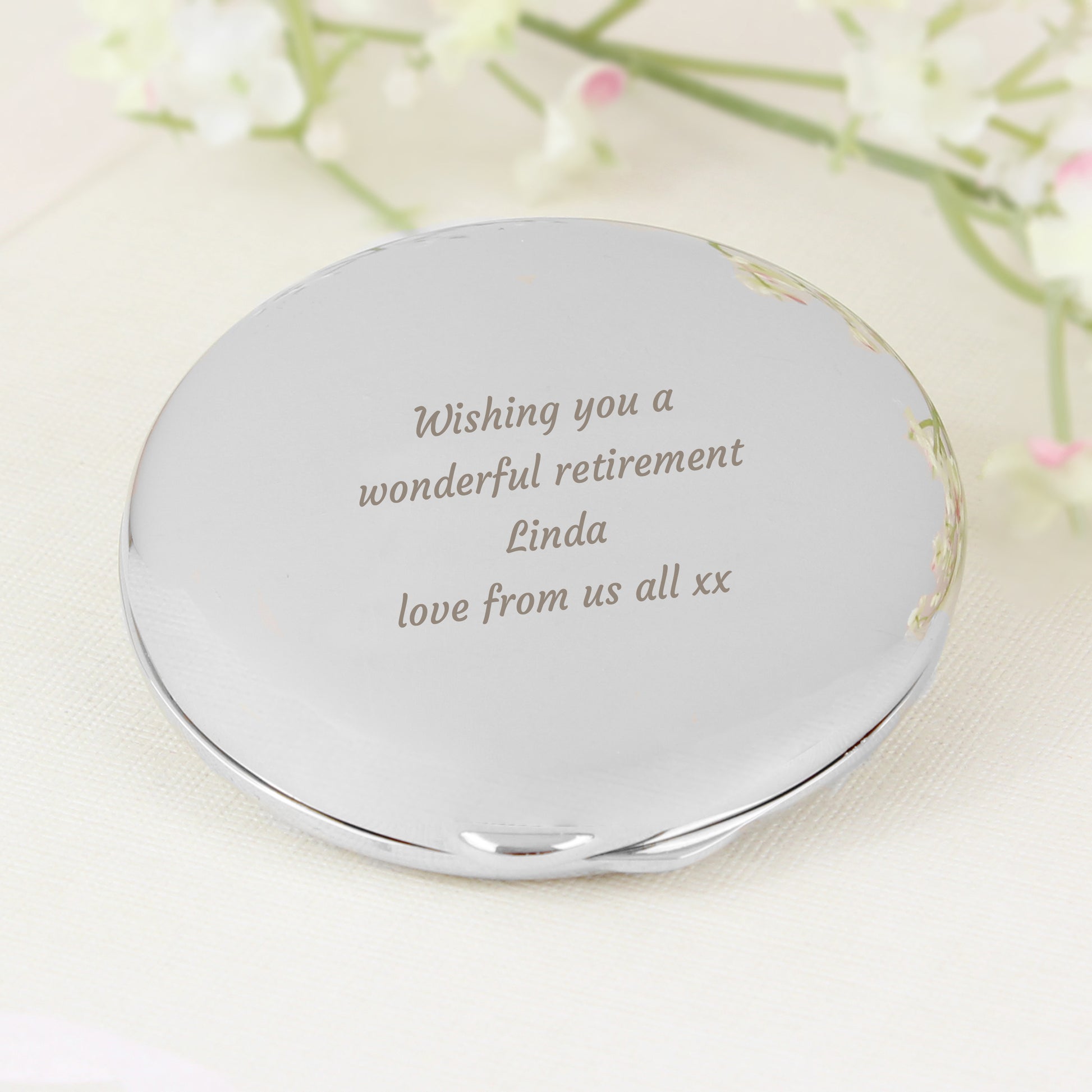 Personalised Any Message Compact Mirror - MK&JD Gifts