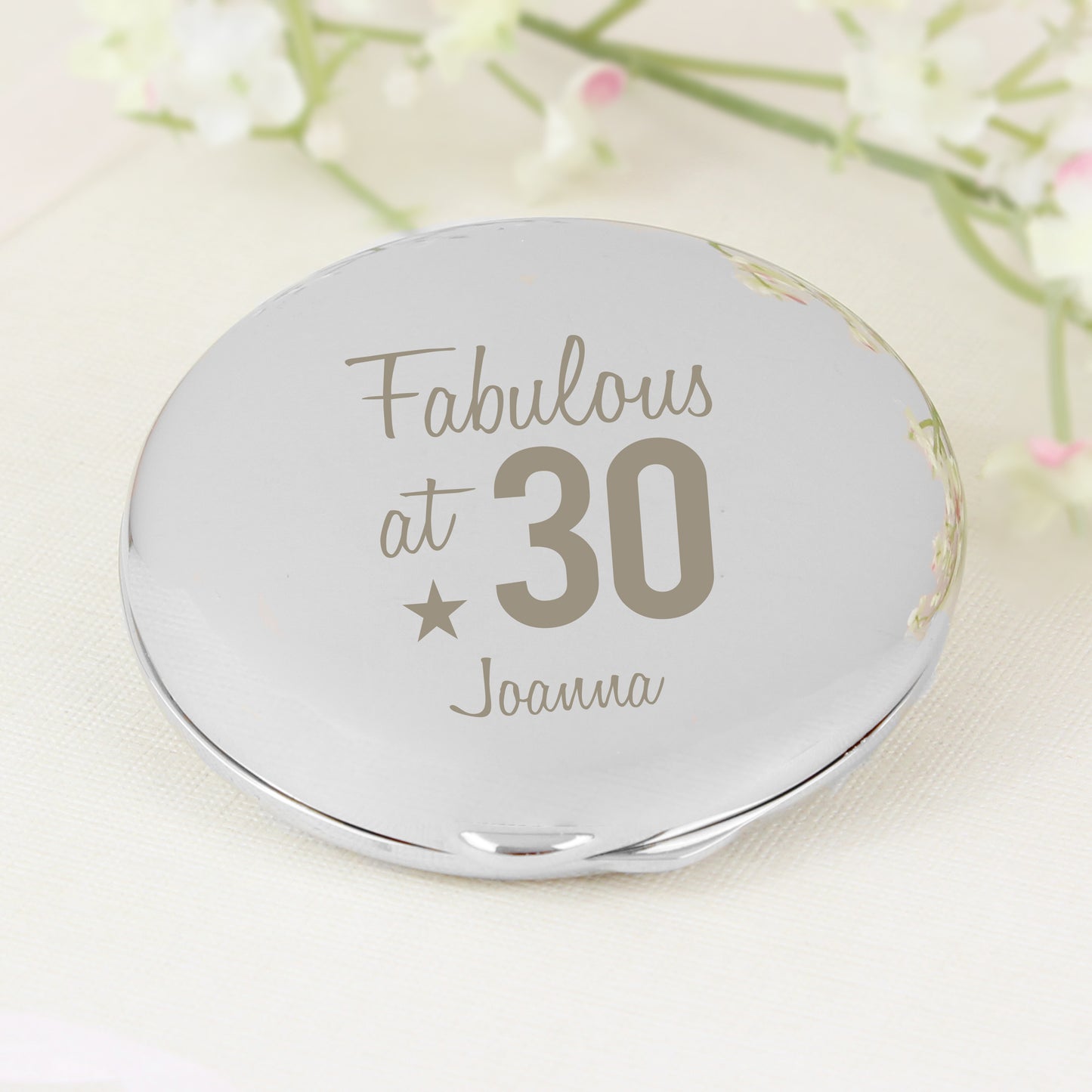 Personalised Fabulous Birthday Big Age Compact Mirror - MK&JD Gifts