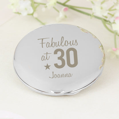 Personalised Fabulous Birthday Big Age Compact Mirror - MK&JD Gifts