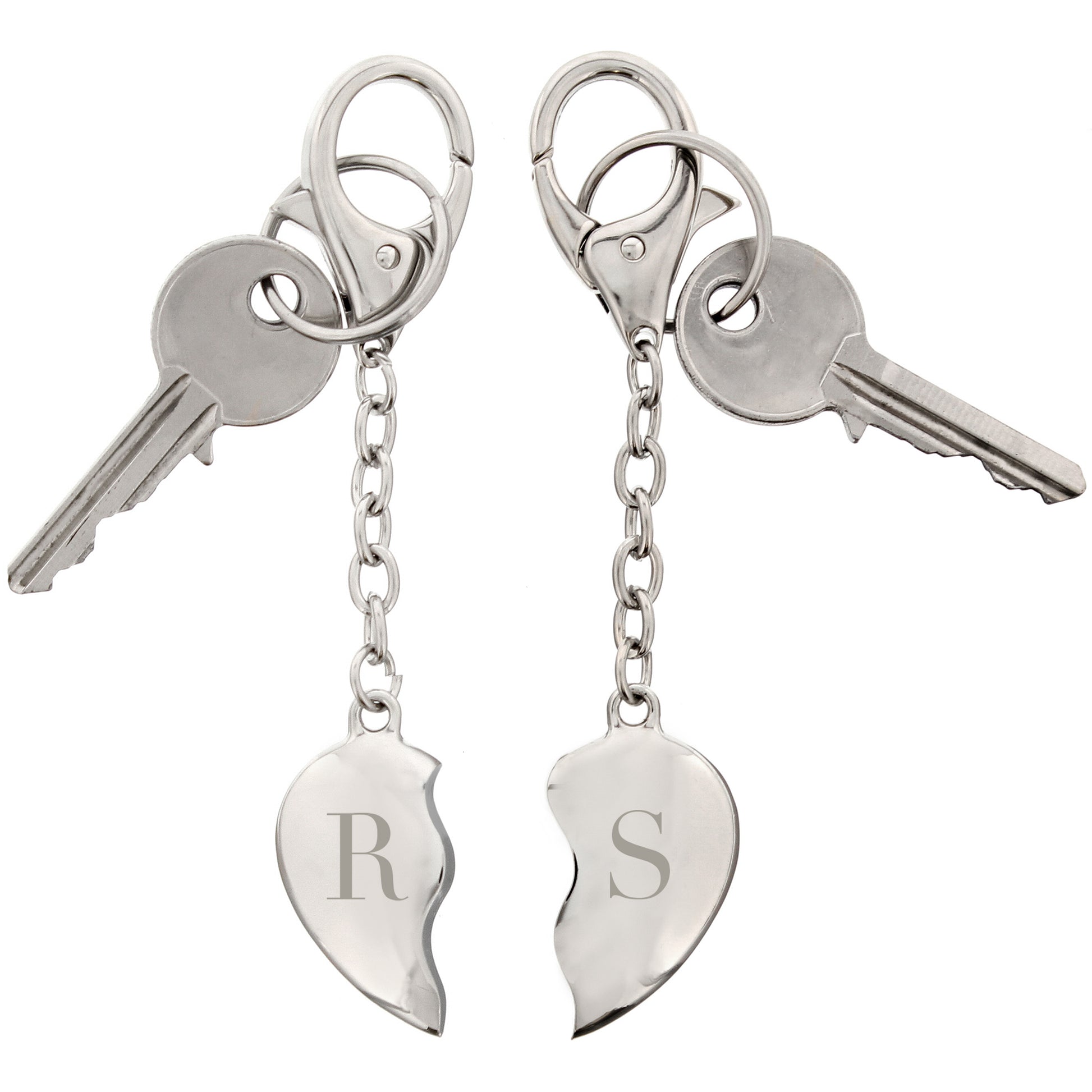 Personalised Initials Two Hearts Keyring - MK&JD Gifts
