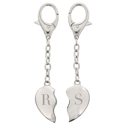 Personalised Initials Two Hearts Keyring - MK&JD Gifts