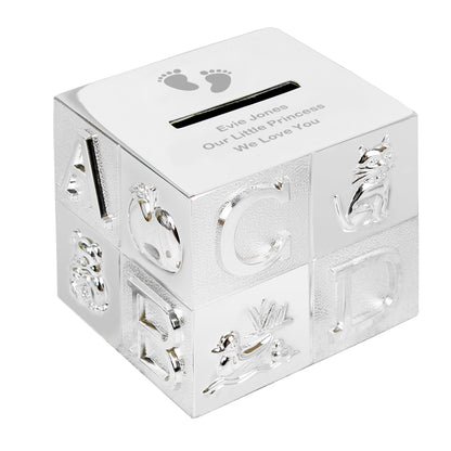 Personalised Footprints ABC Money Box - MK&JD Gifts