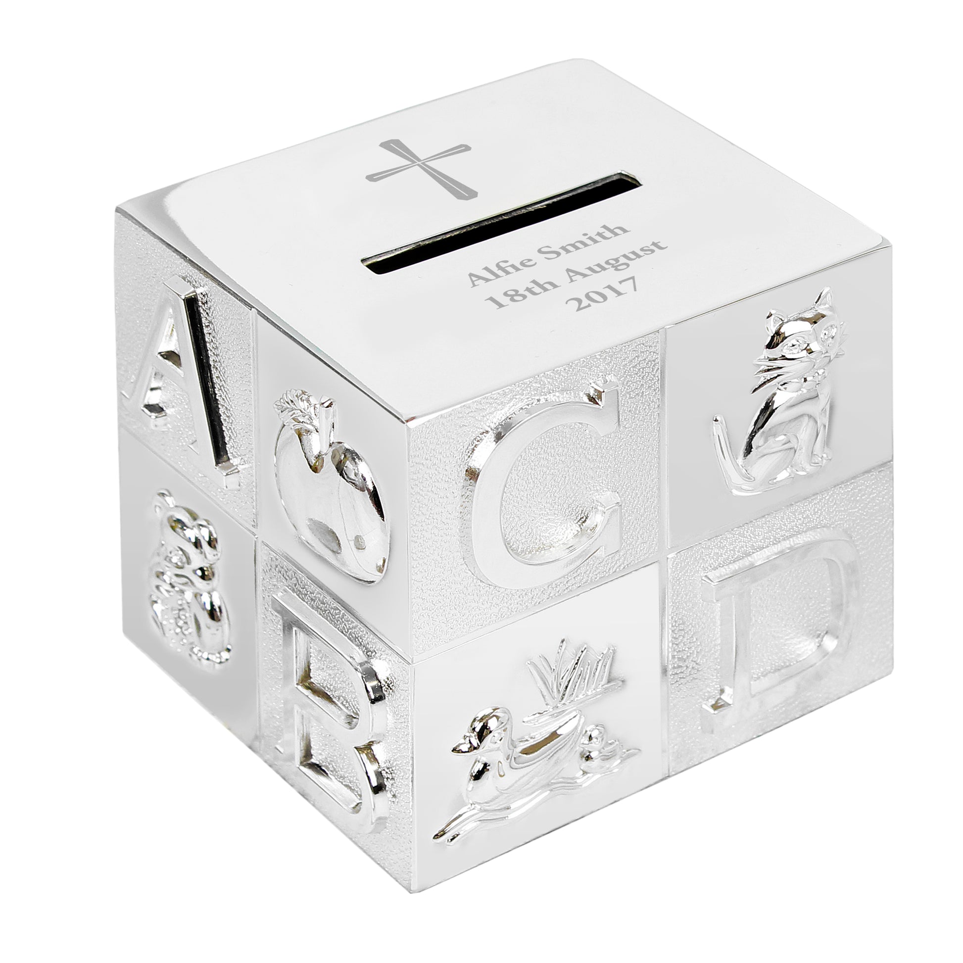Personalised Cross ABC Money Box - MK&JD Gifts