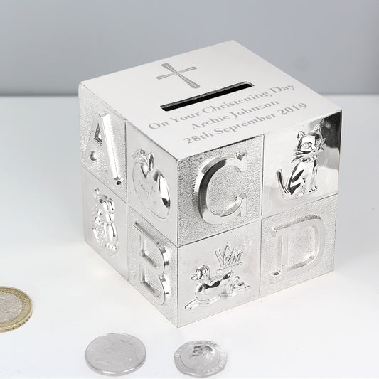 Personalised Cross ABC Money Box - MK&JD Gifts
