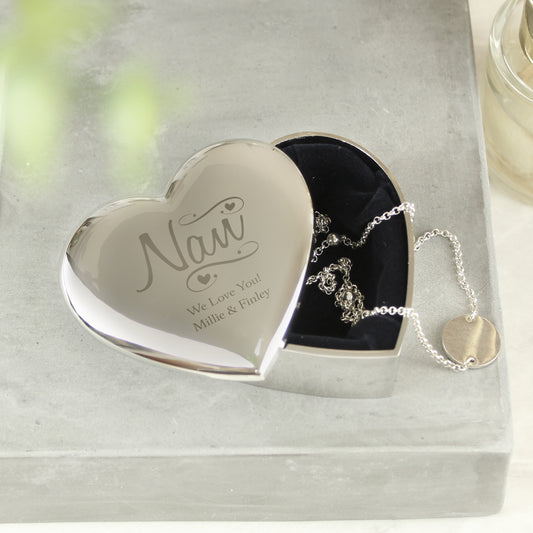 Personalised Nan Swirls & Hearts Trinket Box - MK&JD Gifts