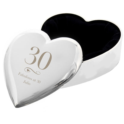 Personalised Birthday Big Age Heart Trinket Box - MK&JD Gifts