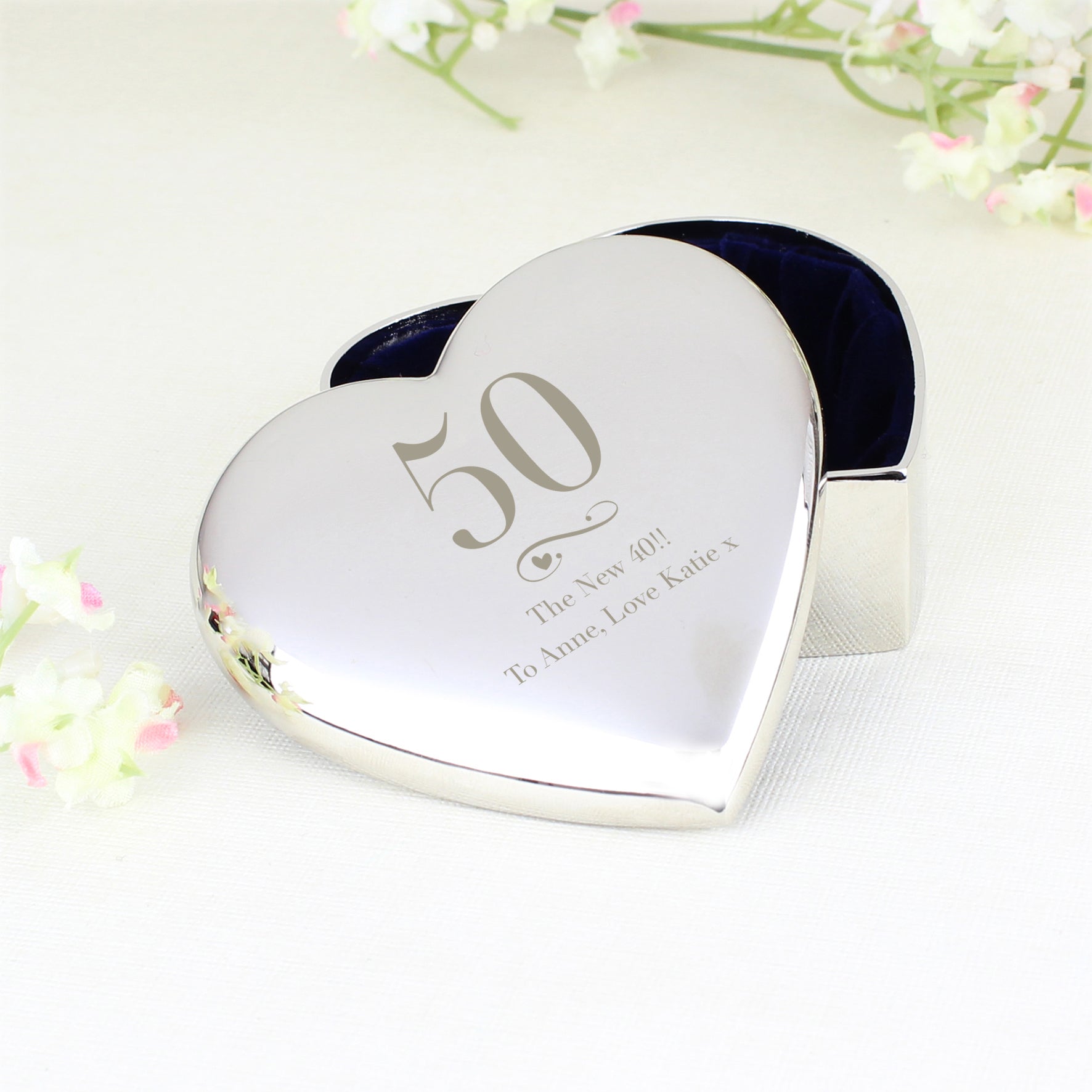 Personalised Birthday Big Age Heart Trinket Box - MK&JD Gifts