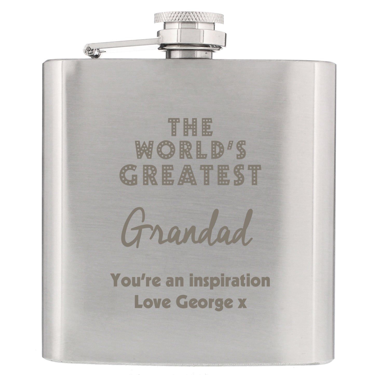 Personalised 'The World's Greatest' Hip Flask - MK&JD Gifts