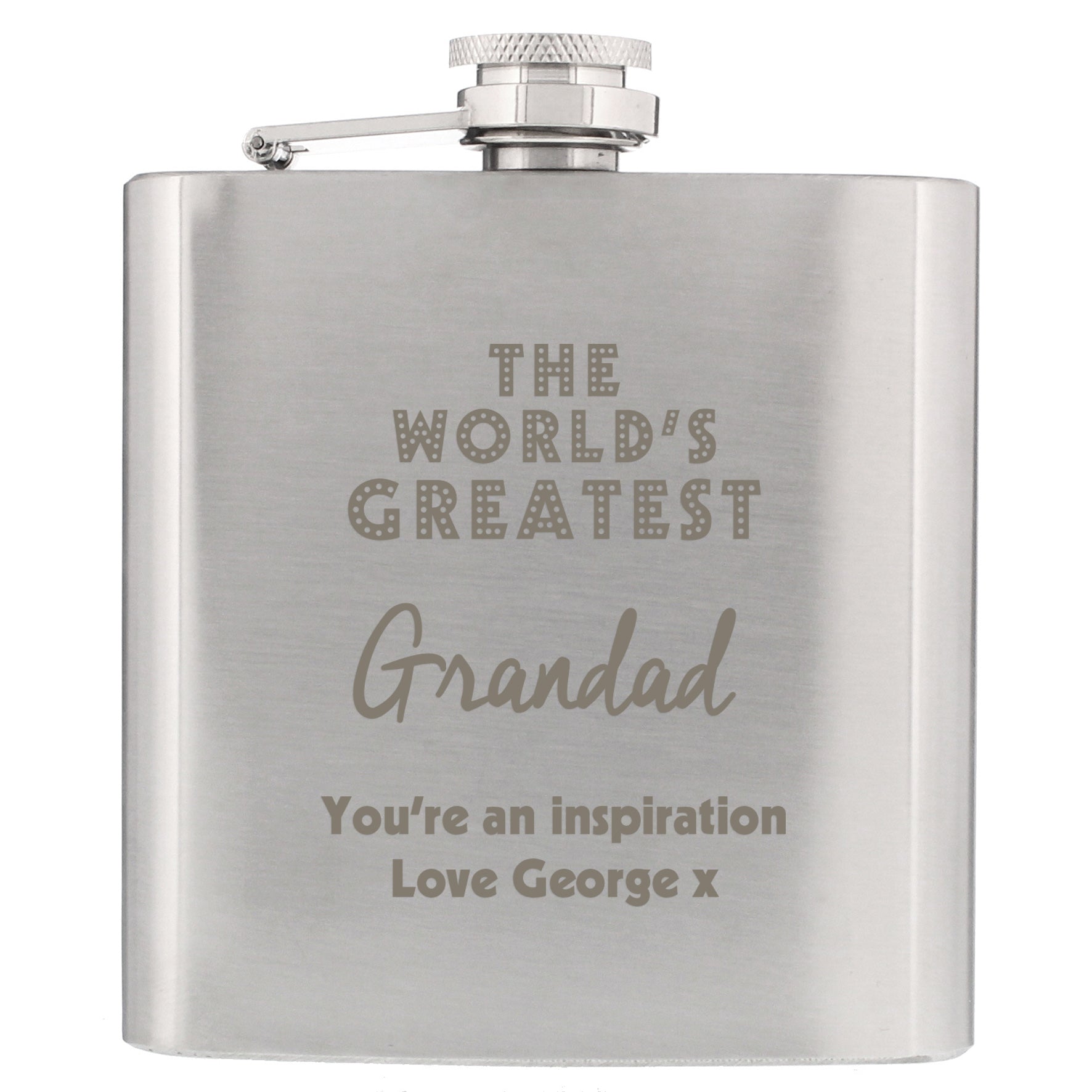 Personalised 'The World's Greatest' Hip Flask - MK&JD Gifts