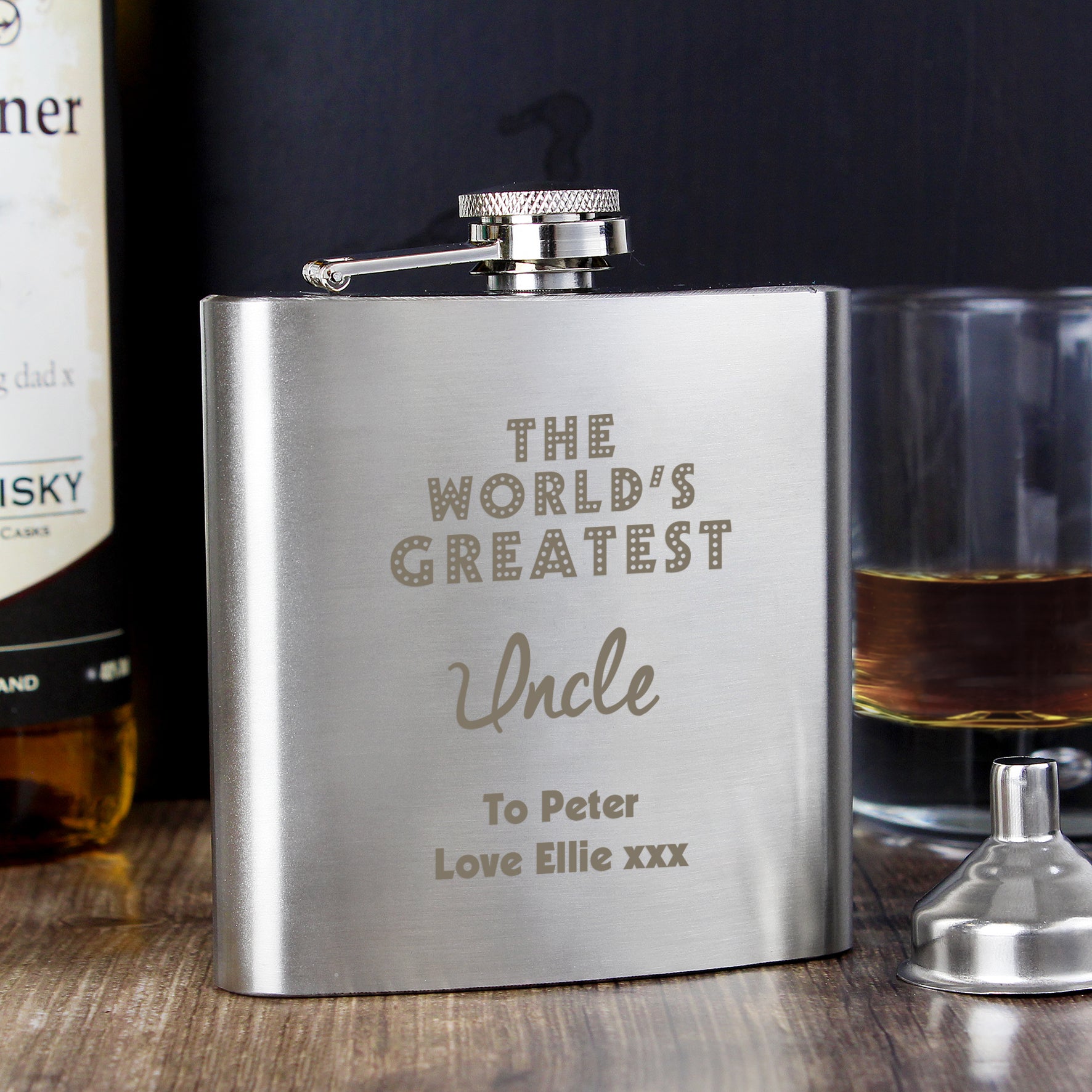 Personalised 'The World's Greatest' Hip Flask - MK&JD Gifts
