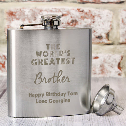 Personalised 'The World's Greatest' Hip Flask - MK&JD Gifts
