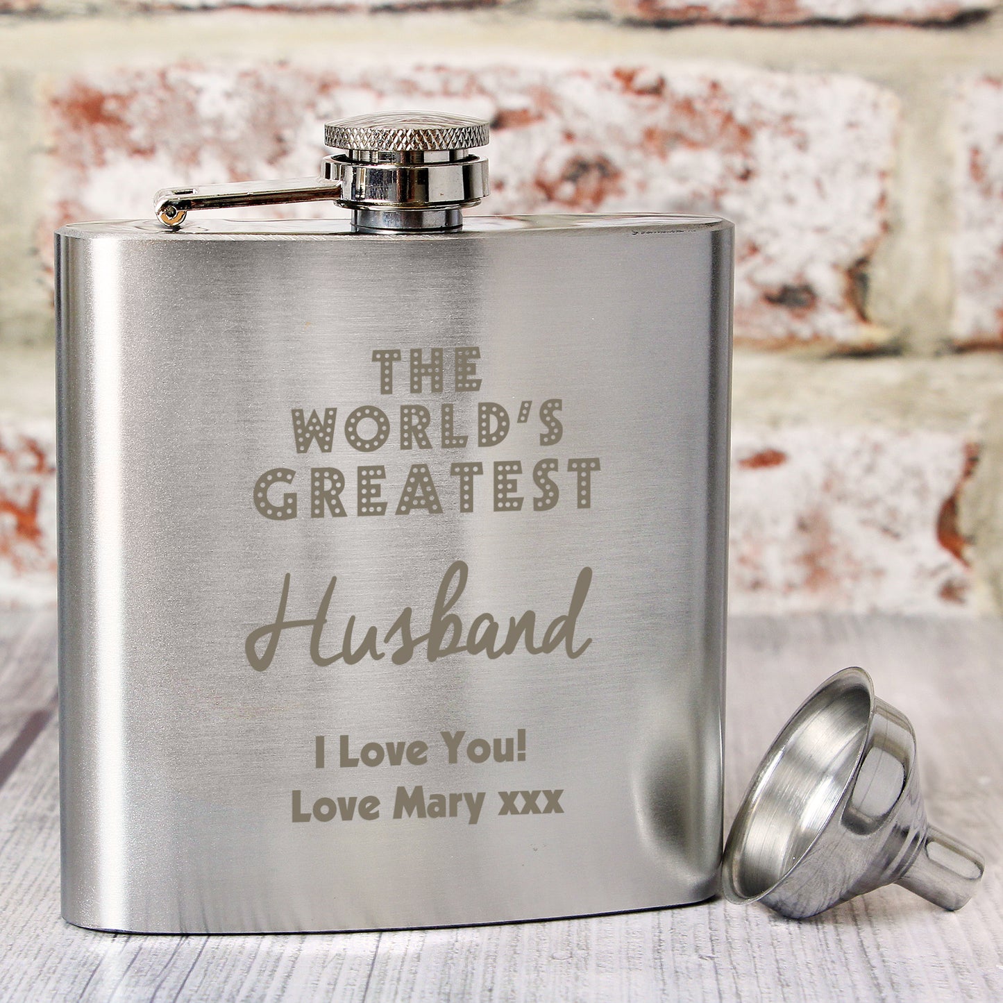Personalised 'The World's Greatest' Hip Flask - MK&JD Gifts