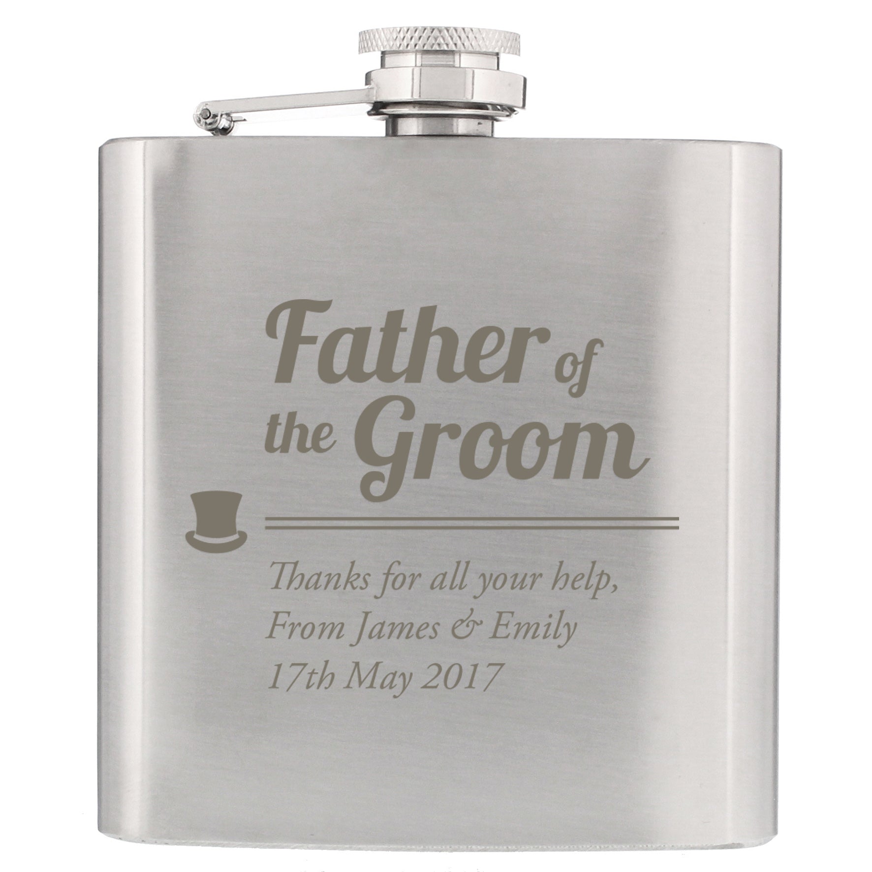 Personalised Father of the Groom Hip Flask - MK&JD Gifts