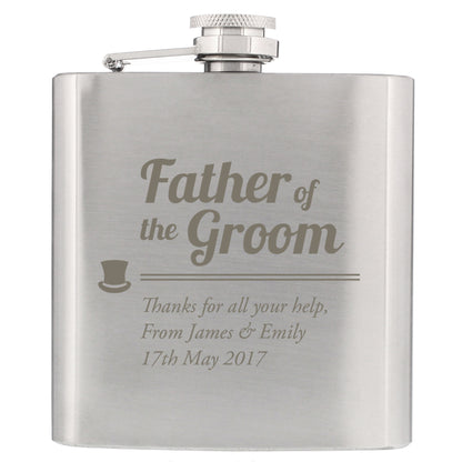 Personalised Father of the Groom Hip Flask - MK&JD Gifts