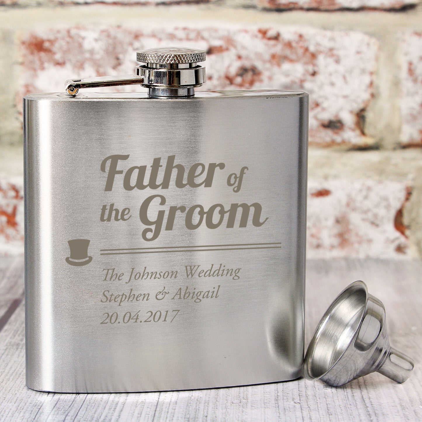 Personalised Father of the Groom Hip Flask - MK&JD Gifts