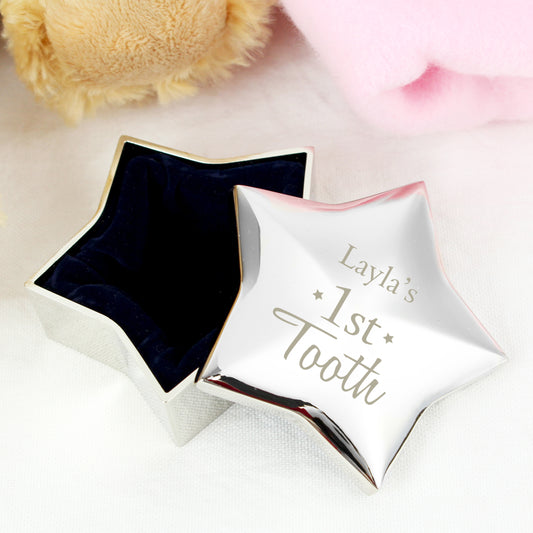 Personalised 1st Tooth Star Trinket Box - MK&JD Gifts