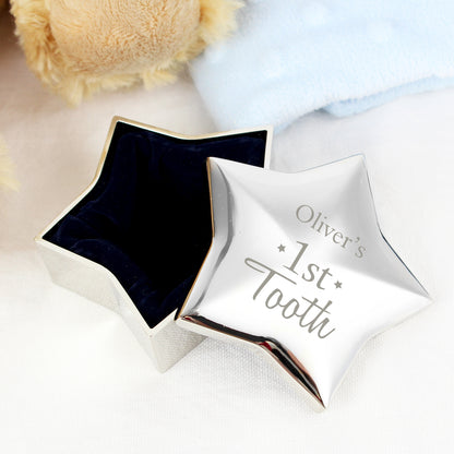 Personalised 1st Tooth Star Trinket Box - MK&JD Gifts