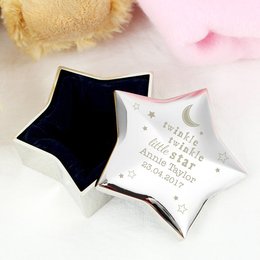 Personalised Twinkle Twinkle Star Trinket Box - MK&JD Gifts