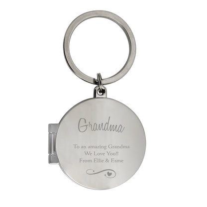 Personalised Swirls & Hearts Photo Keyring - MK&JD Gifts