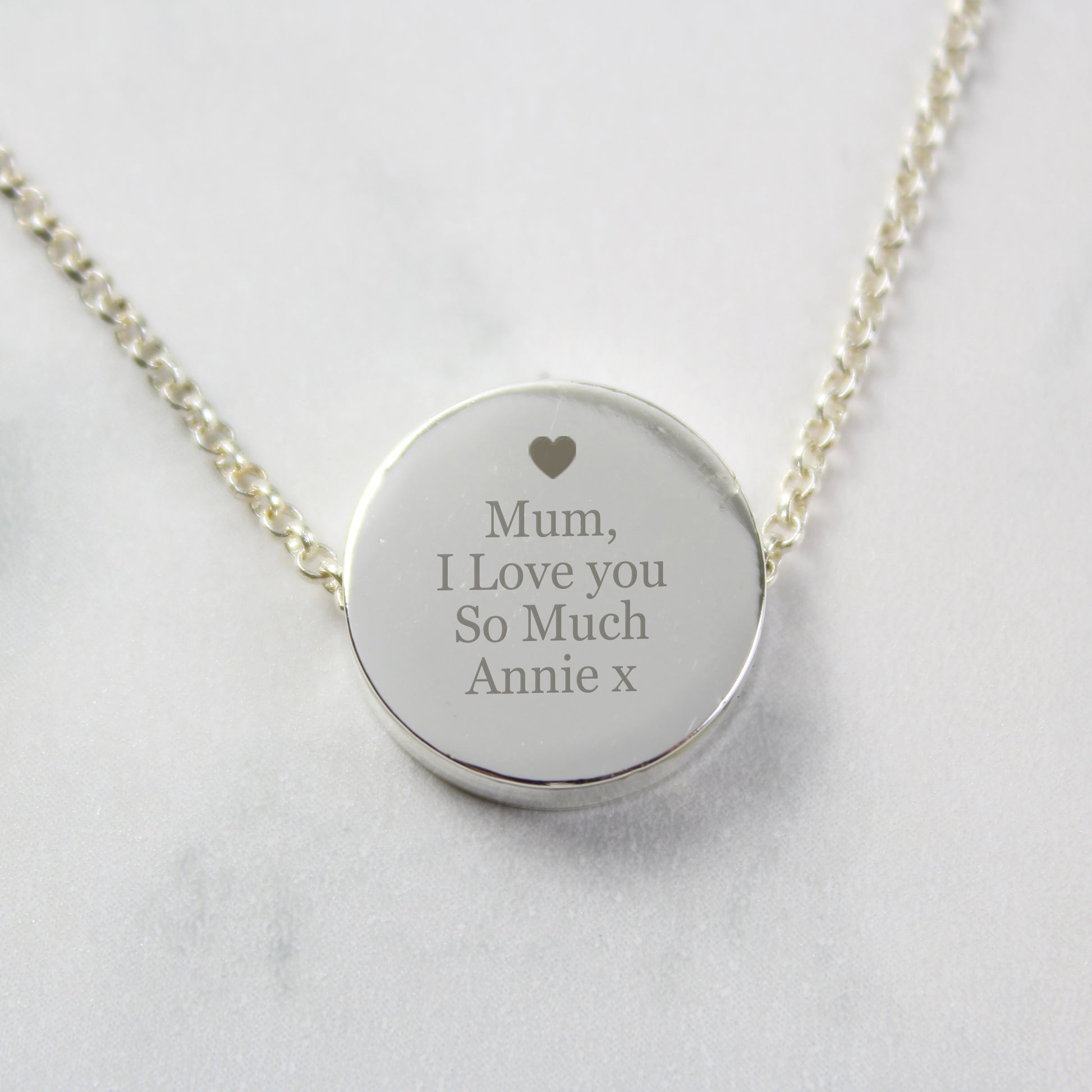 Personalised Any Message Disc Necklace - MK&JD Gifts