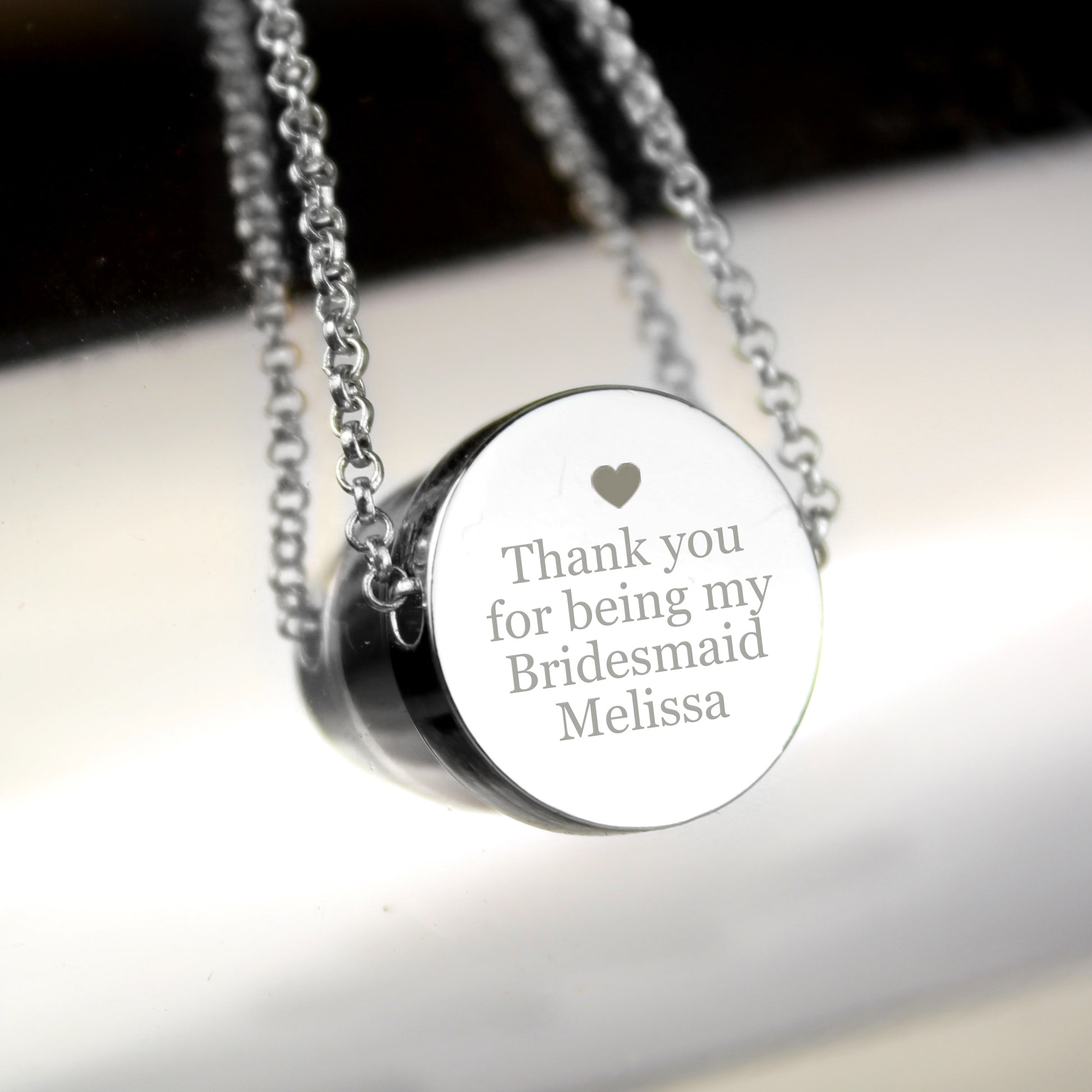 Personalised Any Message Disc Necklace - MK&JD Gifts