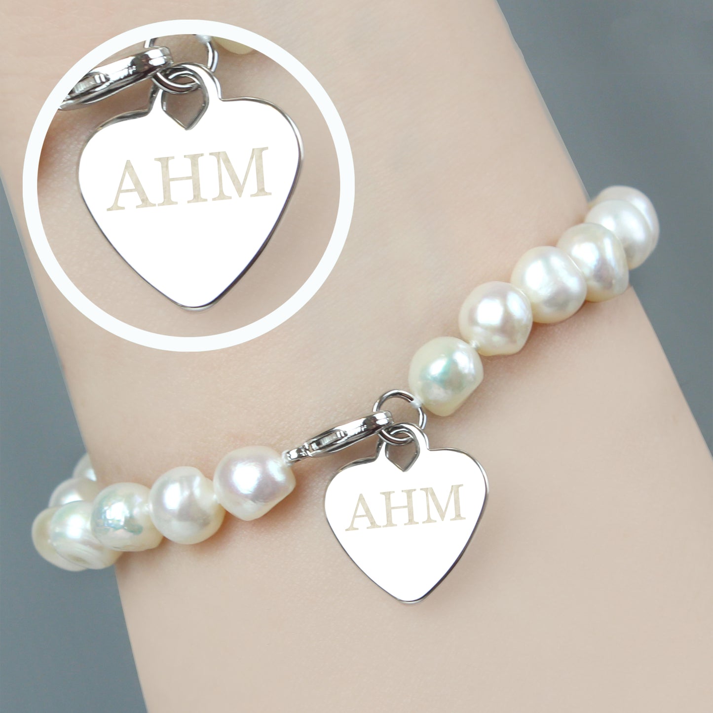 Personalised White Freshwater Pearl Initial Bracelet - MK&JD Gifts