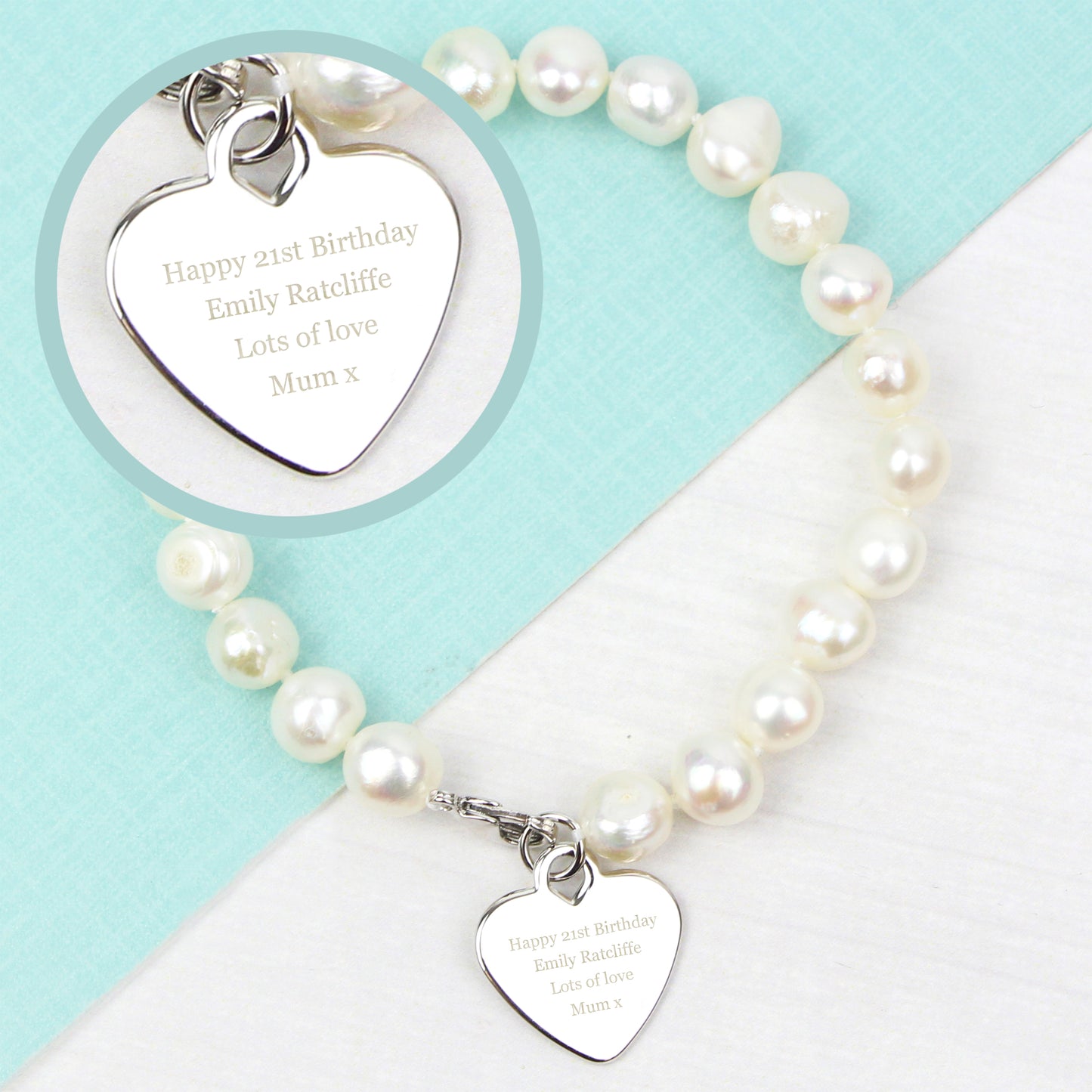 Personalised White Freshwater Pearl Message Bracelet - MK&JD Gifts