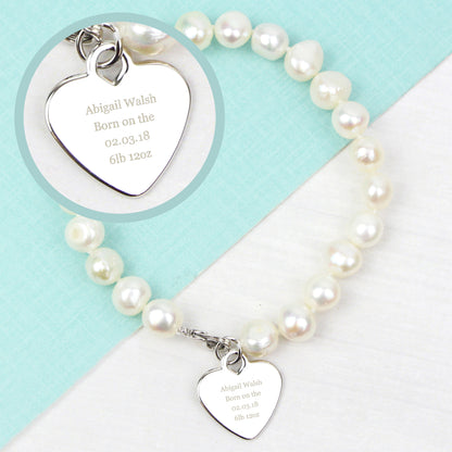 Personalised White Freshwater Pearl Message Bracelet - MK&JD Gifts