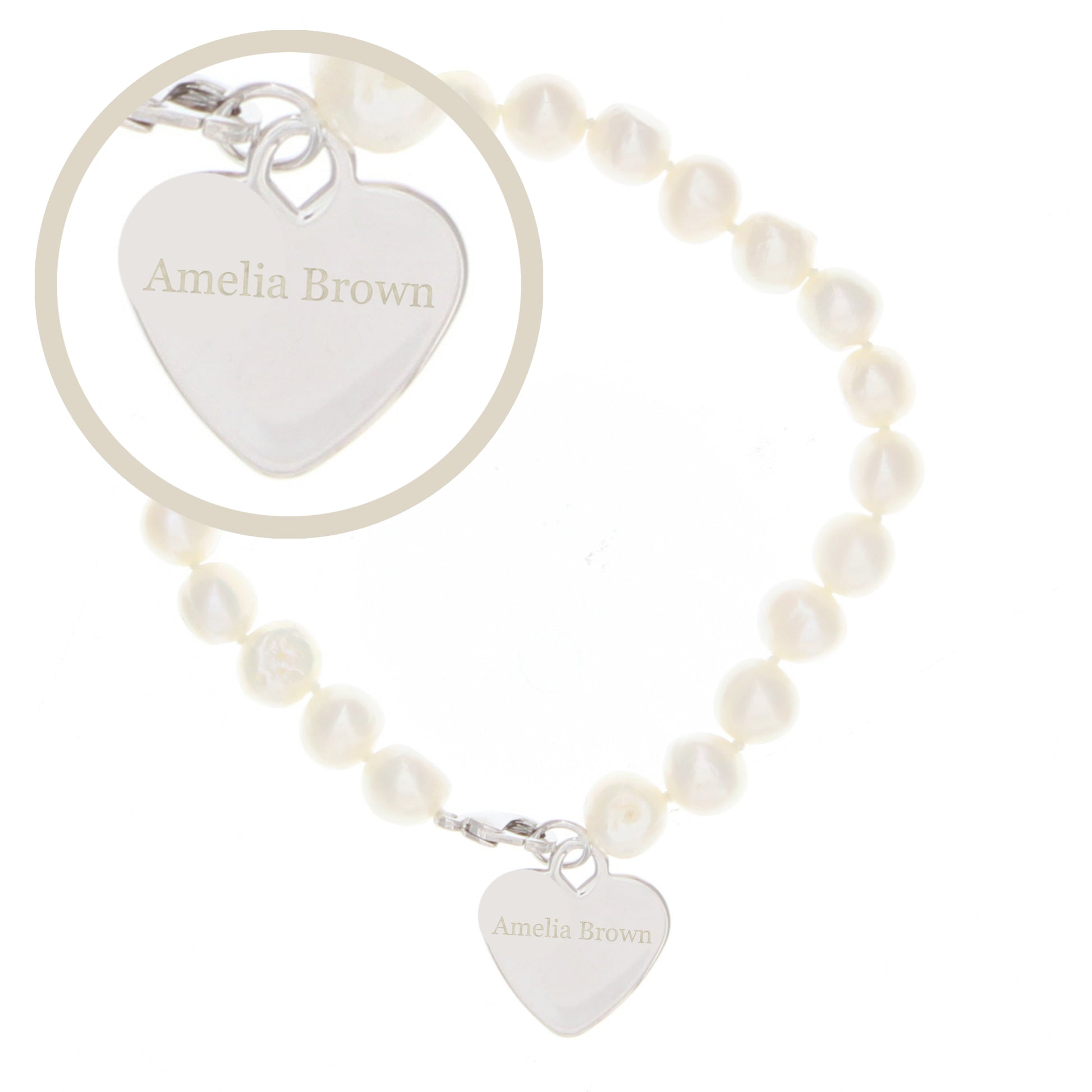 Personalised White Freshwater Pearl Name Bracelet - MK&JD Gifts