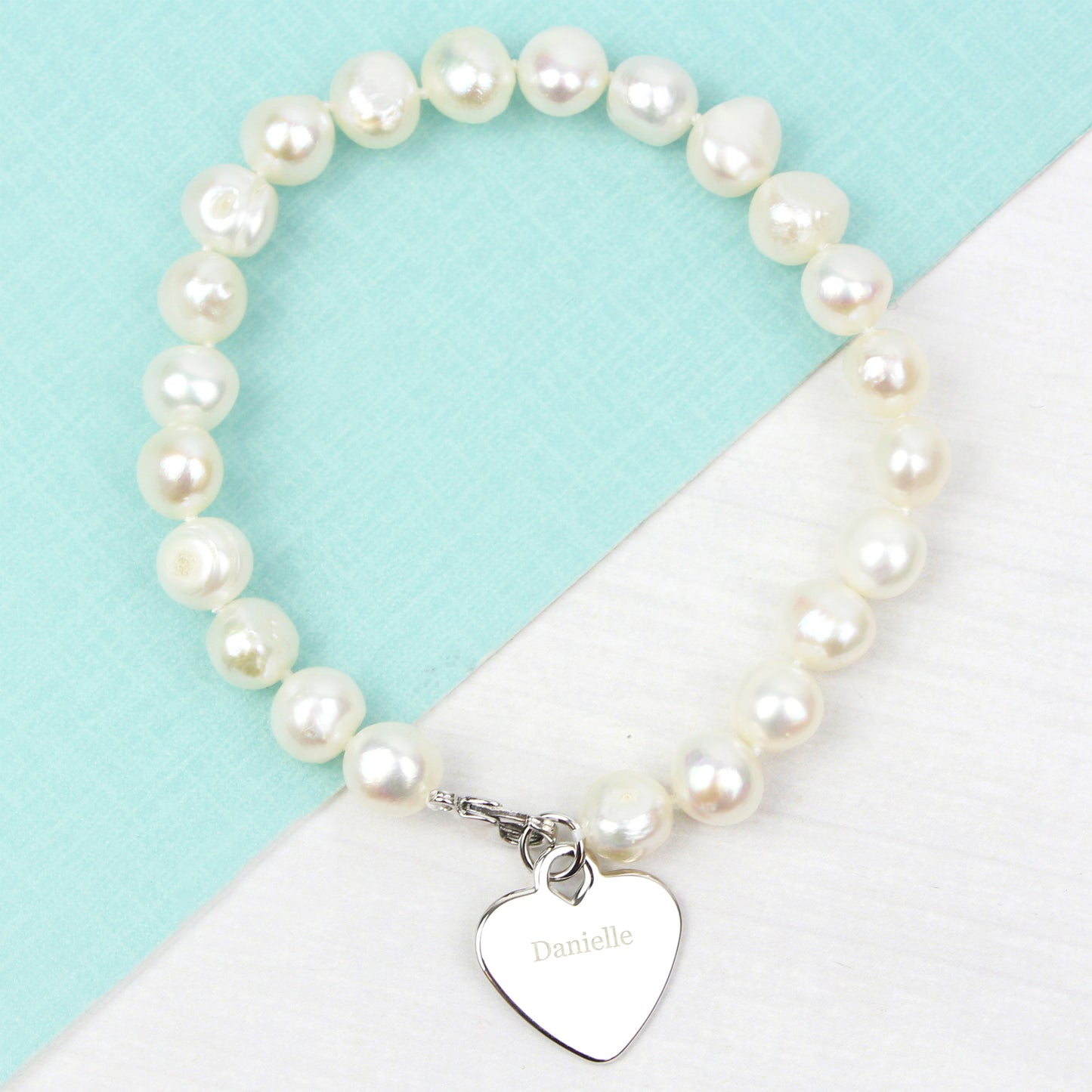 Personalised White Freshwater Pearl Name Bracelet - MK&JD Gifts