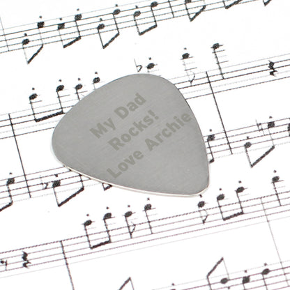 Personalised Silver Plectrum - MK&JD Gifts