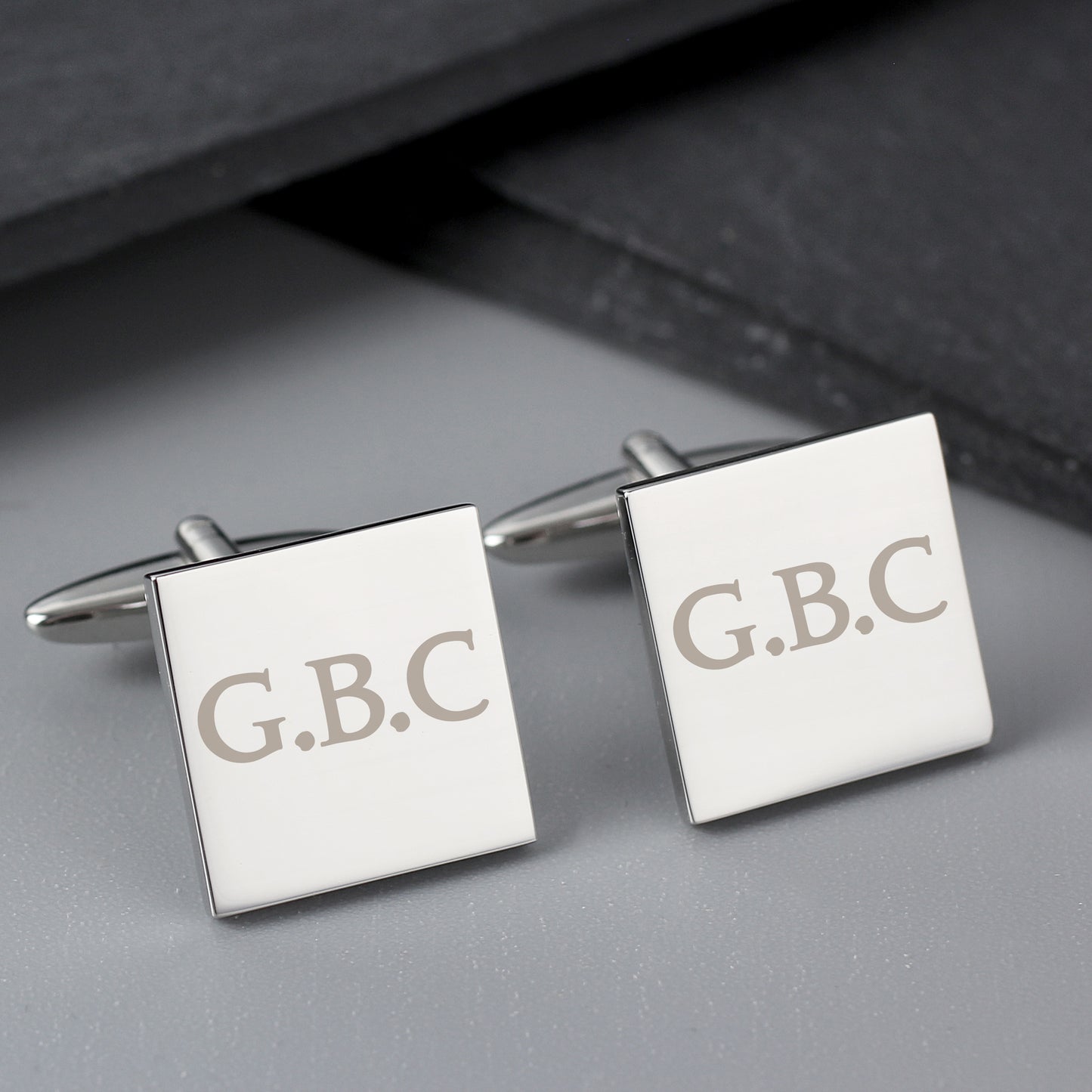 Personalised Initials Square Cufflinks - MK&JD Gifts