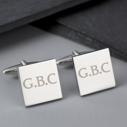 Personalised Initials Square Cufflinks - MK&JD Gifts