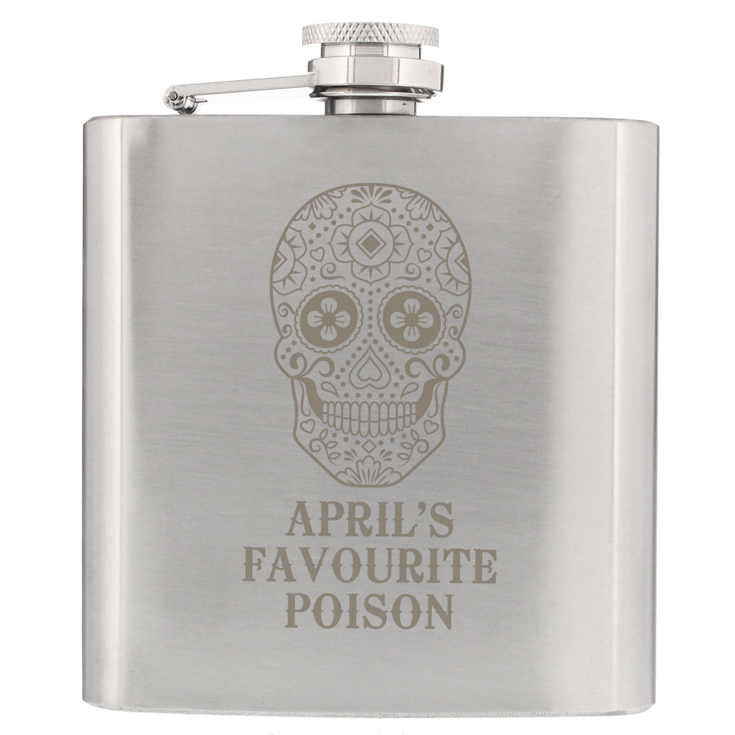 Personalised Sugar Skull Hip Flask - MK&JD Gifts