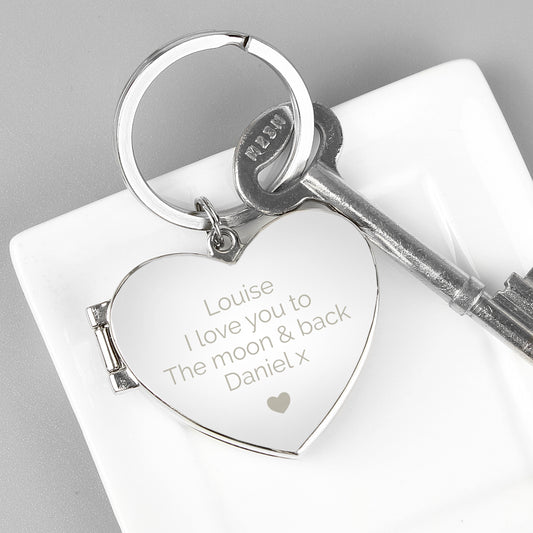 Personalised Heart Photoframe Keyring - MK&JD Gifts